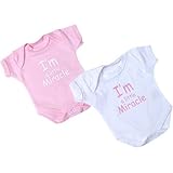 BabyPrem Baby 2 little miracle Preemie Early Clothes Bodysuits Vests 1.5 - 7.5lb