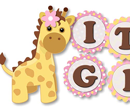 Amazon Com Pink And Gold Giraffe Baby Shower Banner Party Theme