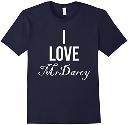 Men's I Love Mr Darcy T Shirt Jane Austen Pride &amp; Prejudice Tee Large Navy