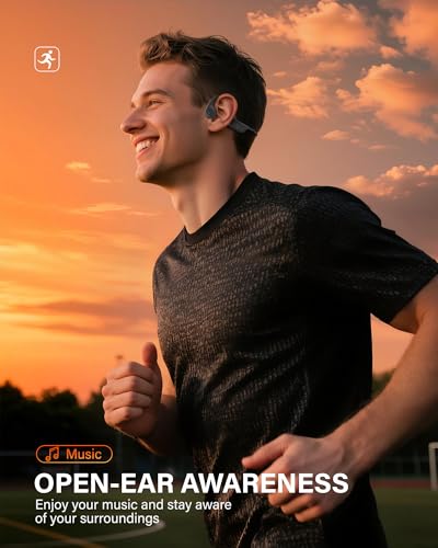 New Bone Conduction Headphones Bluetooth 6.0 Open Ear Headphones with Mic, Balanced Audio, Reduced Sound Leakage, IP54 Waterproof Secure Fit, Wireless Sports Headphones for Running, Workout & Cycling