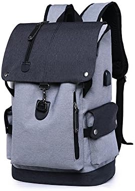 Business Laptop Backpack, Slim Anti Theft Computer Bag, Water-resistent College School Backpack, Eco-friendly Travel Shoulder Bag / USB Charging Port Fits UNDER 15.6 Inch Laptop &amp; Notebook (Grey)