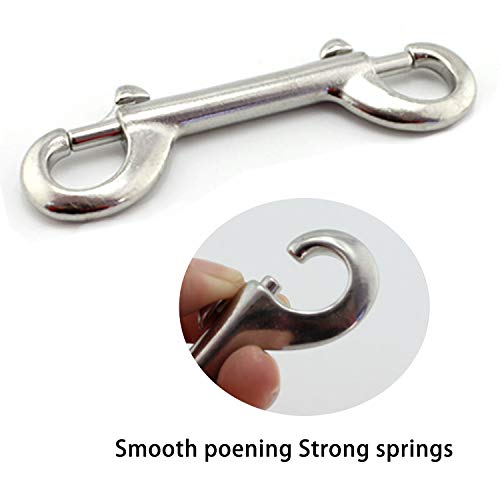 2-Pack 316 Stainless Steel Double Ended Bolt Snap Hook 3-1/2'' Double End Bolt Snaps Hooks Scuba Diving Clips Marine Grade for Water Bucket/Dog Leash/Pet Feed Bucket & Hammock/Horse Tack and More - Thumbnail 4