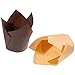200 Pieces Tulip Cupcake Liner Baking Cups Paper Cupcake and Muffin Baking Cups for Weddings and Birthday (Brown and Nature Color)