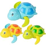 YuKing Baby Bathing Bath Swimming Tub Pool Toy Cute Wind Up Turtle Animal Bath Toys Set for Kids,Pack of 3