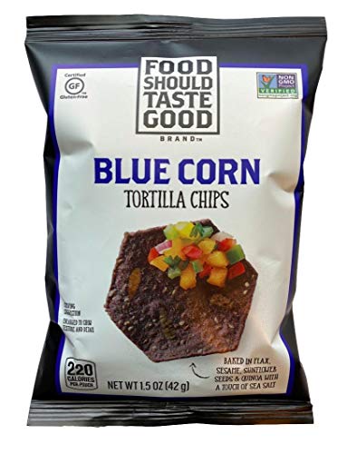 FOOD SHOULD TASTE GOOD Tortilla Chips Blue Corn, 1.5 Ounce