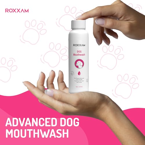 ROXXAM DOG MOUTHWASH: ADVANCED DENTAL CARE WATER ADDITIVE FOR DOGS | KEEP DOG BREATH FRESH AND TEETH CLEAN | SUPPORTS GUM HEALTH | ELIMINATES BAD BREATH, WHITENS TEETH, PREVENTS CAVITIES