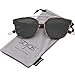 SOJOS Fashion Square Oversized Sunglasses for Women Mirrored Lens SJ2038 with Gold Rim/G15 Lens