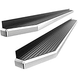APS iBoard Polished Running Boards Custom Fit 2019-2020 Chevy Silverado GMC Sierra 1500 Crew Cab(Exclude 2019 Silverado Sierra 1500 LD) (Nerf Bars Side Steps) 6in Wide Aluminum