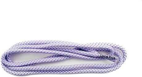 Lace Pros Round Woven Athletic Shoelaces (Purple / White)