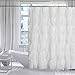 Gee Di Moda Gypsy Ruffled Shower Curtain in White (70x72) - Add Charm and Style to Your Bathroom Decor