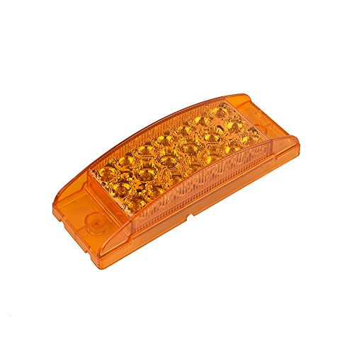 image for Catinbow 2Pcs 6x2 Inch Amber Side Marker Light White Lens 20 LED Recta