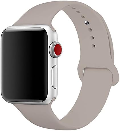 For 42mm Apple Watch Band,iMOMO Soft Silicone Sport Band [3 Pieces for 2 Lengths] Large/Small Wrist Strap Replacement for Apple Watch 1 2 3 All Models 42mm - Dark Grey