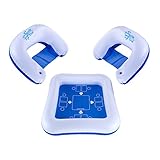 SWIMFUN Pool Float Playing Cards Table and Chairs Set, Inflatable Outdoor Swimming Pool Float Raft Compact and Portable Floating Lounge Toy for Adults & Kids ( No Card )