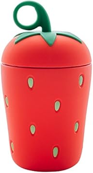 Amazon Co Jp Oribuki 可愛いイチゴガラス水筒 キャラクター漫画フルーツ形コップ 子どもや女の子大好きな おしゃれな ウォーターボトル シリコン保護セットのカバー付きボトル 携帯便利 直飲み３００ml耐熱ガラスボトルコップ 人気贈り物 スポーツ アウトドア