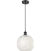 Innovations Lighting White Mouchette - 1 Light Cord Hung Mini Pendant in Modern Style-11.75 Inches Tall and 10 Inches Wide-Oi