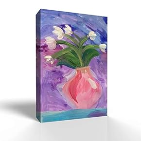 Canvas Wall Art for Living Room,Bedroom Home Artwork Paintings Minimalist Flowers Ready to Hang - 12x18 inches
