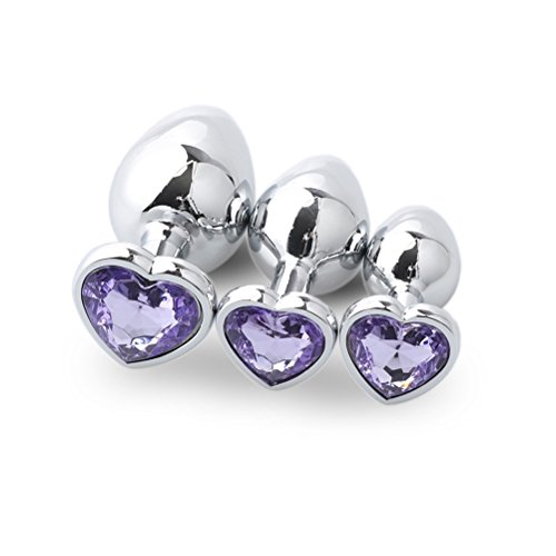 Aybloom pack of 3 heart-shaped stainless steel jeweled …