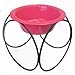 Platinum Pets Single Olympic Diner Feeder with Stainless Steel Dog Bowl, 28 oz, Pink