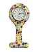 Round Silicone Nurse FOB Watch Pack of 10,Women Floral Clip-on Fob Brooch Hanging Pocket Watch