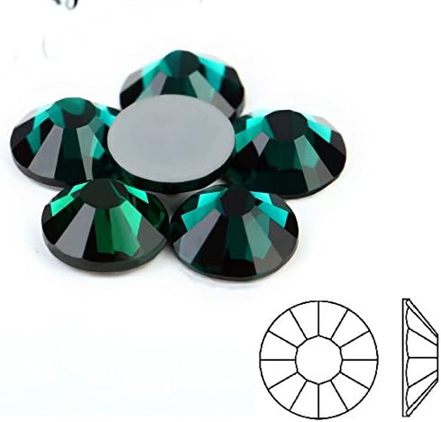 Emerald Glass Gems (291) NEW 2088 Xirius Flat Back Green Rhinestones1440pcs/bag Shining Decorations for Nails Art Rhinestone Non Hot Fix Glass Crystals Rhinestones Ab Stones Round Beads for Nai (ss20)
