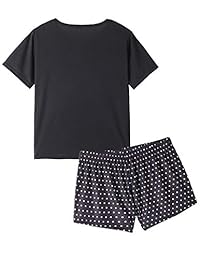 VENTELAN pijama de verano para mujer, 2 piezas, lindo pijama de gato, pijama