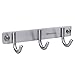 HOMEIDEAS Coat Hook Rack Wall Mounted 8-Inch SUS304 Stainless Steel Brushed Nickel Hook Rail with 3 Heavy Duty Hooks