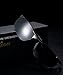LUOMON Men's Polarized Wrap-Around Sport Sunglasses Al-Mg Aloy Black Frame/Grey Lens Unbreakable Frame LM8179