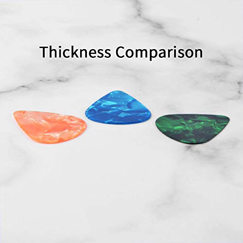 Haneye 100 Pcs Guitar Picks Variety,Colroful Premium Celluloid Picks for Acoustic Electric Guitars Bass or Ukulele,with Different Sizes Contain Thin,Medium & Thick Gauges - Thumbnail 4