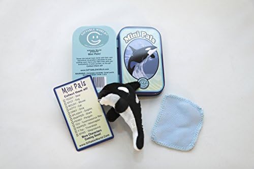 4” Mini Stuffed Plush Orca Kid’s Toy in Collectible Tin and Collectible Trading Card