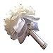 StillCool Wedding Bouquet Crystal Pearl Silk Roses Bridal Bridesmaid Wedding Hand Bouquet Artificial Fake Flowers (18cm24cm, Pure-White)