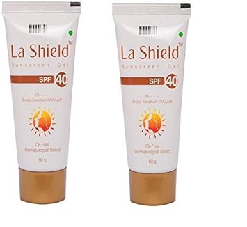 Glenmark La Shield SPF 40 , Oil-Free and Dermatologist Tested Sunscreen Gel , 60 g (Pack of 2)