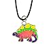 FUN JEWELS Cute Stegosaurus Dinosaur Pendant Color Change Mood Necklace For Boys Girls Animal Jewelry Gifts