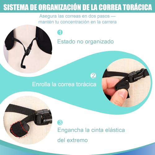ONETOALL Chaleco Running Hombre Mujer con Botella 500ml y Luz LED Recargable, Chaleco Hidratacion Trail Running, Running Vest, Mochila Hidratacion para Correr Senderismo Montaña Deporte, Solo 175g