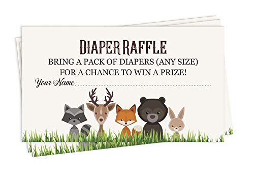 Inkdotpot 30 Jungle Animals Baby Shower Diaper Raffle Ticket Lottery Insert Cards Supplies Games For Baby Shower Party Bring A Pack Of Diapers To Win Favors Gifts And Prizes