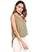 Zeagoo Women's Semi-Sheer V Neck Summer Button Chiffon Sleeveless Blouse Office Tank Top