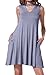 succlace Women's Summer Sleeveless Loose Swing Casual T Shirt Dress With Pockets
