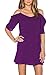 Aolakeke Womens Chiffon Cut Out Cold Shoulder Spaghetti Strap Mini Dress Top,Purple,Large