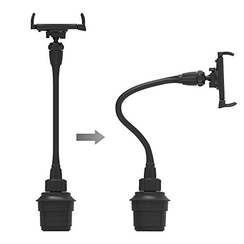 EURPMASK Car Cup Mount Holder, Switchable Adjustable Swing Cradle Extended Cup Car Mount Holder Kit Compatible Tablet Smartphone