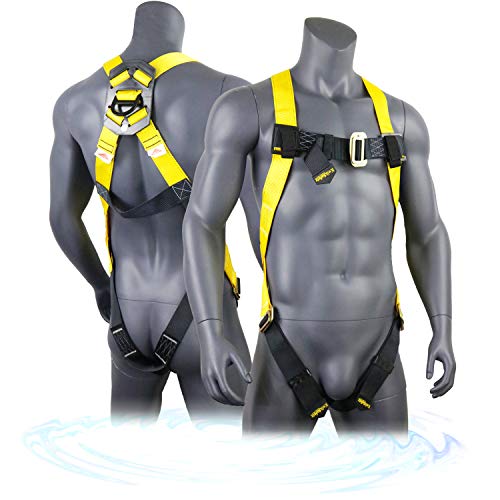 KwikSafety (Charlotte, NC) TORNADO 1D Fall Protection Full Body Safety Harness | OSHA ANSI Industrial Roofing Tool Personal Protection Equipment | Construction Carpenter Scaffolding Contractor
