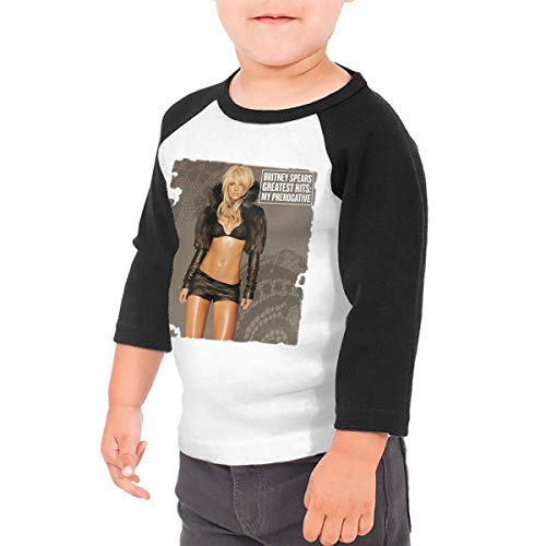 GabrielR Britney Spears My Prerogative Kid's 3/4 Sleeve Raglan Baseball T-Shirts for Girls & Boys Black 3T