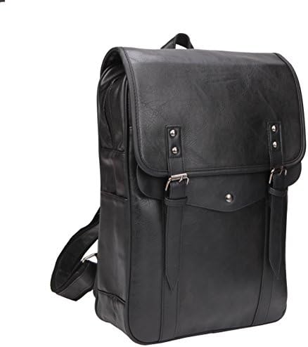 Freeprint Vintage PU Leather Backpack Casual Shoulder Bag for Men, Black