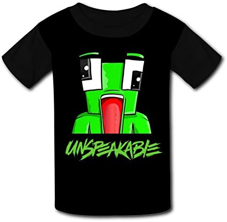 Kid/Youth Unsp-ea-kable T-Shirts 3D Short Sleeve Tees for Girls Boys Black (Size L)