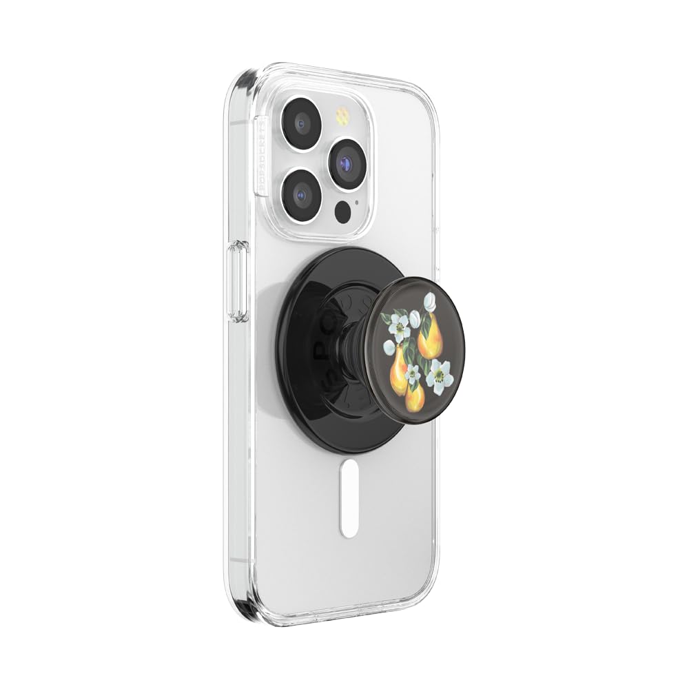 PopSockets Phone Grip for MagSafe with Kickstand, Magnetic Stand, Swappable Top, Secure Hold for iPhone MagSafe Cases, Phone & Tablet Grip - Pear Blossom