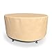 Budge P5A22SF1 All Seasons Round Patio Table Cover Lightweight, UV-Resistant, Medium, Tan