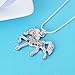 Nimteve Girls Necklaces Silver Tone Multicolored Crystals Horse Pendant Pony Mustang Charm Necklace for Little Girls 18 Inches