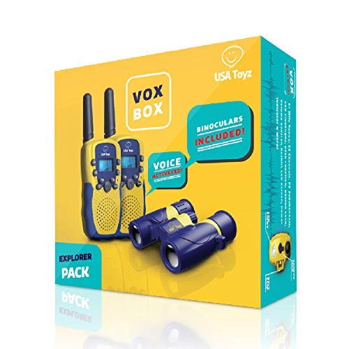 USA Toyz Walkie Talkies with Binoculars for Kids - Vox Box Voice Activated Walkie Talkies for Boys or Girls, Long Range Walkie Talkie Toys Set