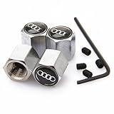 D&R® Anti-theft Wheel Tire Valve Stem Caps For Audi Black