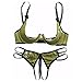 paloli 2 Piece Sexy Lingerie Set for Women Bra and Panty Set Babydoll-Open Thong Army Green, Large