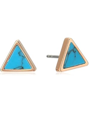 Womens Turquoise Triangle Studs