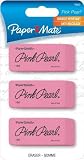 Paper Mate 70502 Pink Pearl Eraser, Medium, 3/Pack